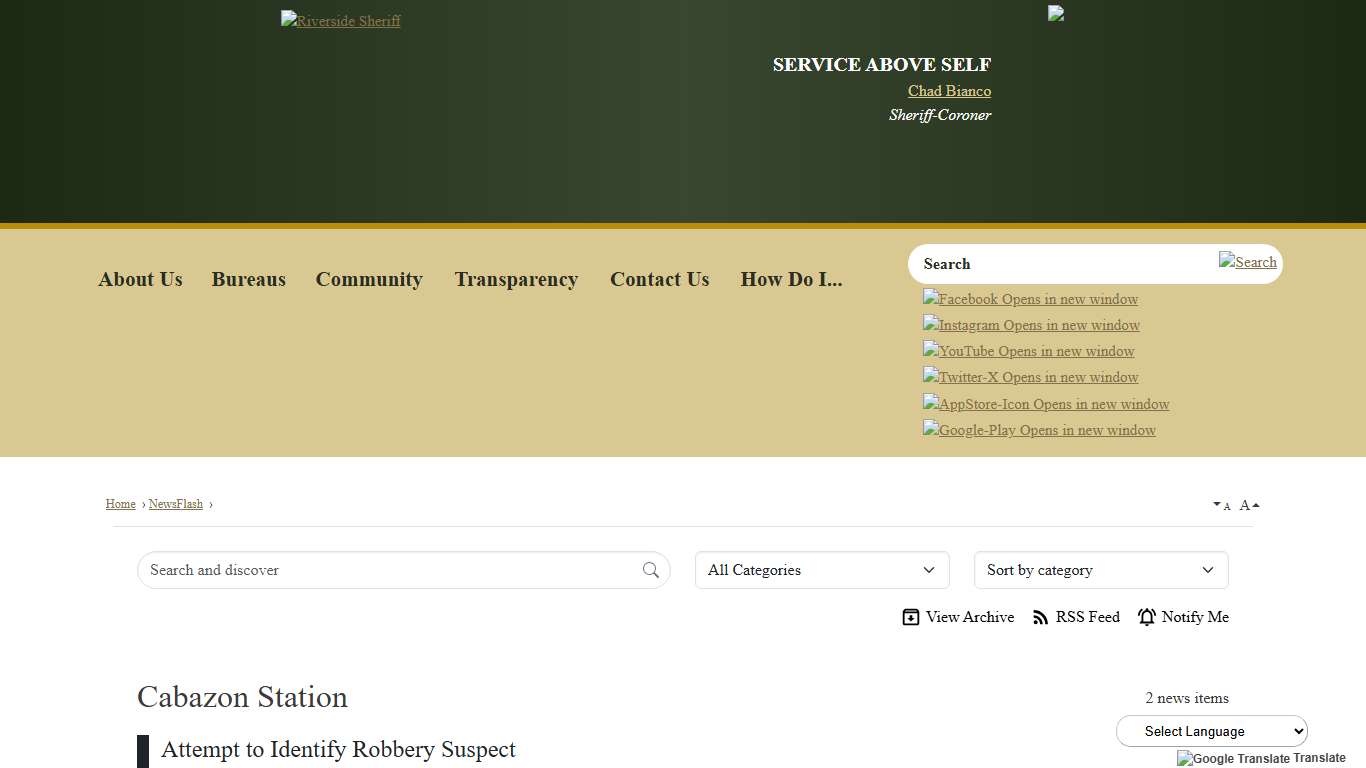 Press Releases • Riverside County Sheriff, CA